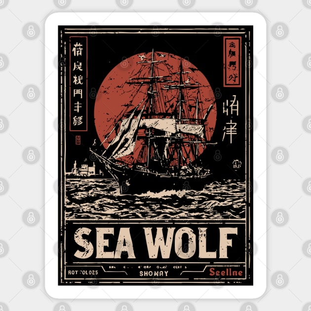 Sea Wolf Pirate Ship - Maritime Dieselpunk Adventure Print Sticker by TuncGK